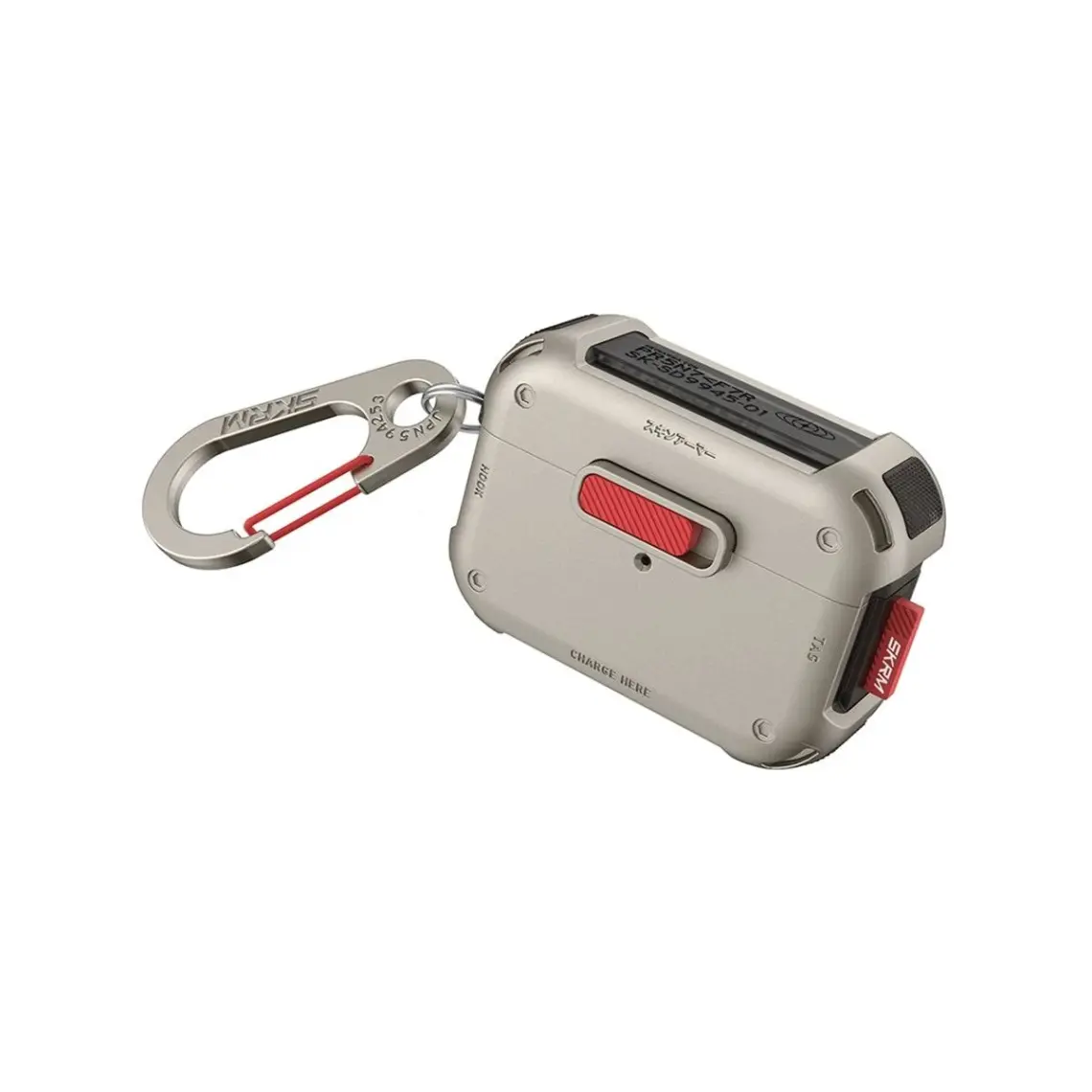 Skinarma Airpods Pro 2 Uyumlu Kılıf Skinarma Magnetik Kilitli Airbagli Tasarım Mecha Kılıf Transparan Füme