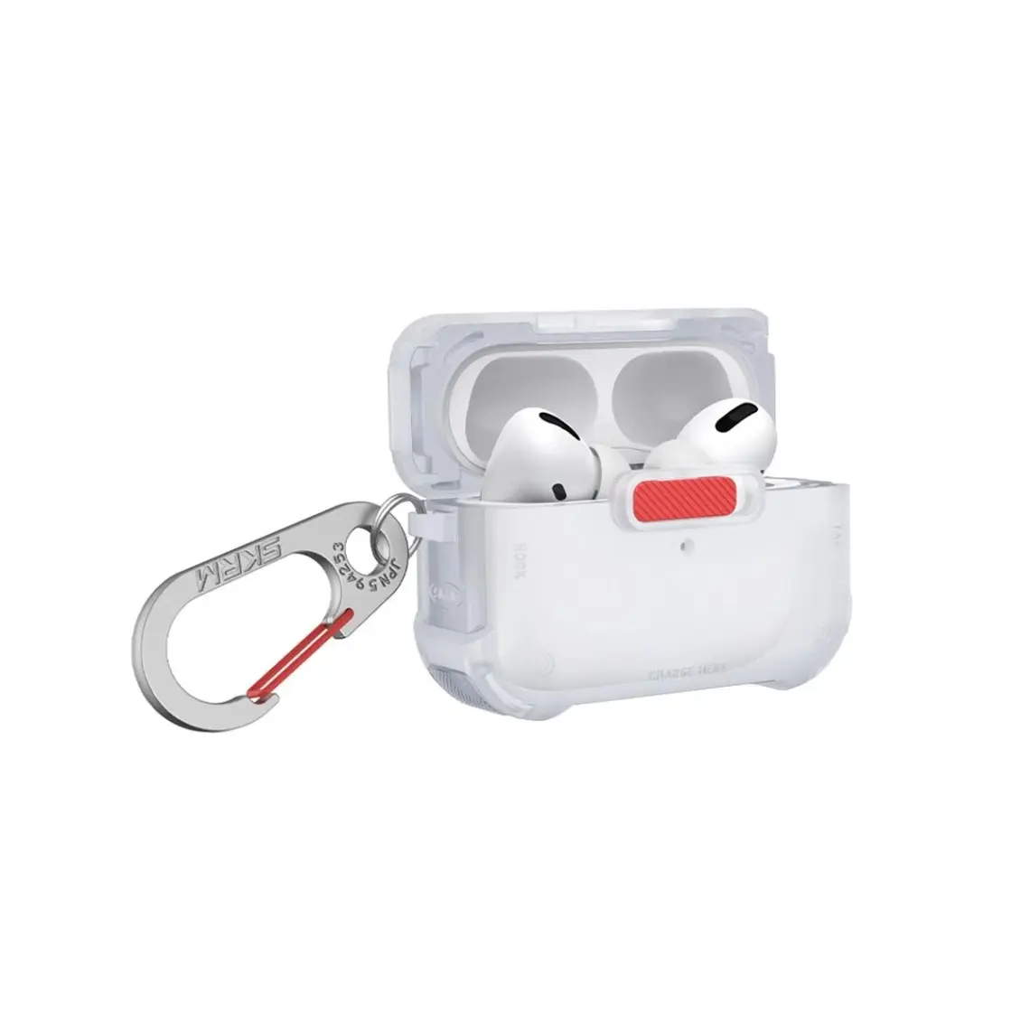 Skinarma Airpods Pro 2 Uyumlu Kılıf Skinarma Magnetik Kilitli Airbagli Tasarım Mecha Kılıf Transparan Füme