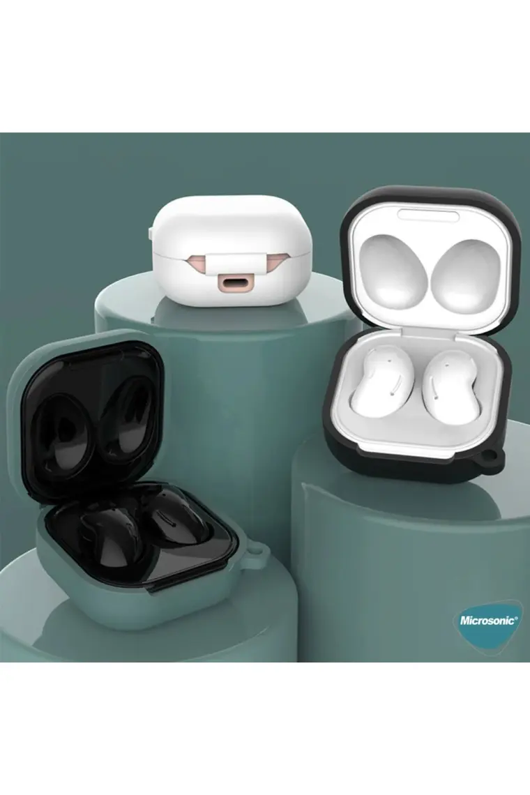 Microsonic Samsung Galaxy Buds Fe Kılıf Askılı Mat Silikon Beyaz