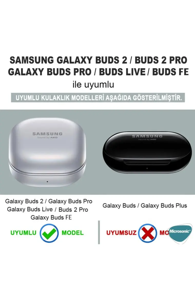Microsonic Samsung Galaxy Buds Fe Kılıf Askılı Mat Silikon Beyaz