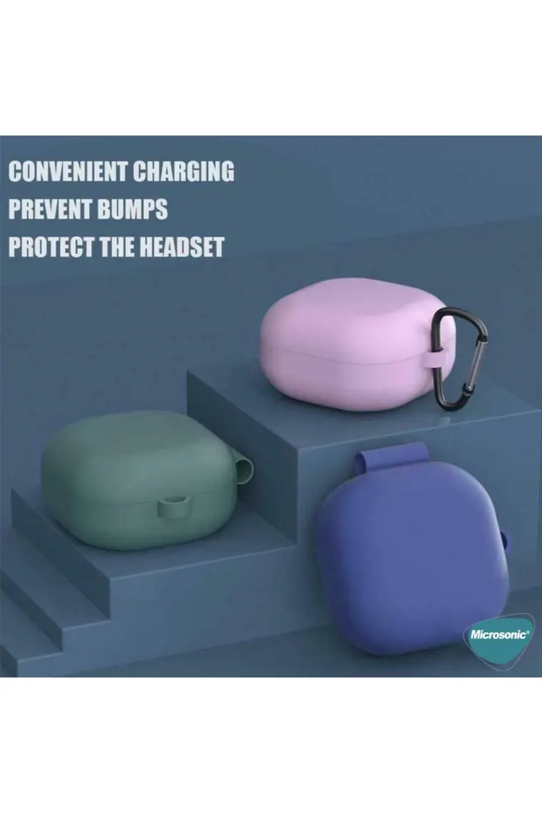 Microsonic Samsung Galaxy Buds Fe Kılıf Askılı Mat Silikon Beyaz