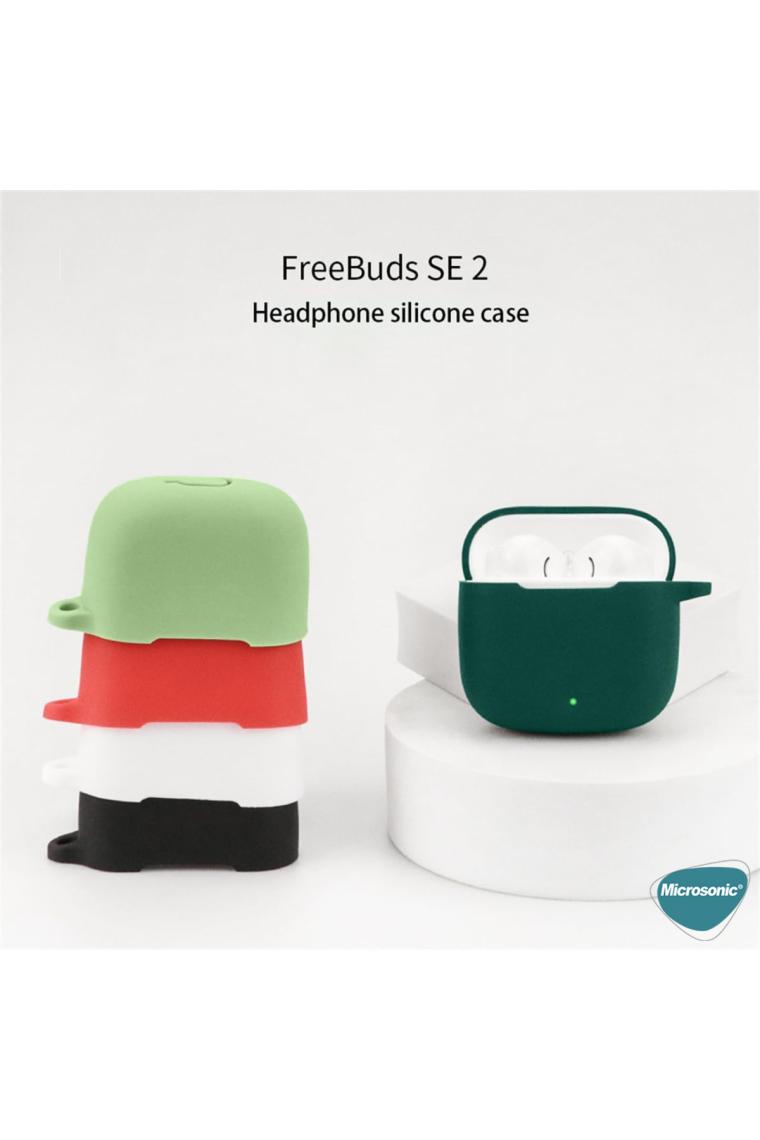Microsonic Huawei Freebuds Se 2 Kılıf Askılı Mat Silikon Koyu Yeşil