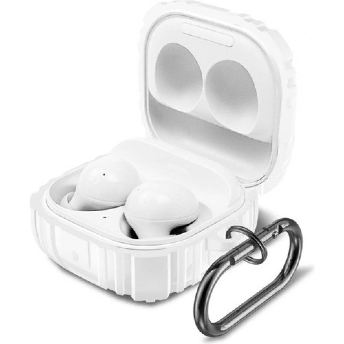 CoverZone Samsung Galaxy Buds 2 Pro ile Uyumlu Kulaklık Kılıf Fundamental Sert Koruyucu Kılıf Beyaz