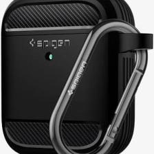 Spigen AirPods (2. nesil) / (1.nesil) Kılıf Rugged Armor Black - ASD01117