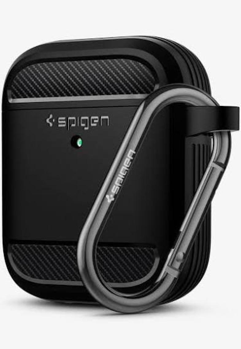 Spigen AirPods (2. nesil) / (1.nesil) Kılıf Rugged Armor Black - ASD01117