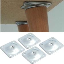 Depolife Kanepe Sehpa Masa Ahşap Ayak Bağlantı Aparatı 15 Derece Açılı Metal Montaj Braketi 4 Adet