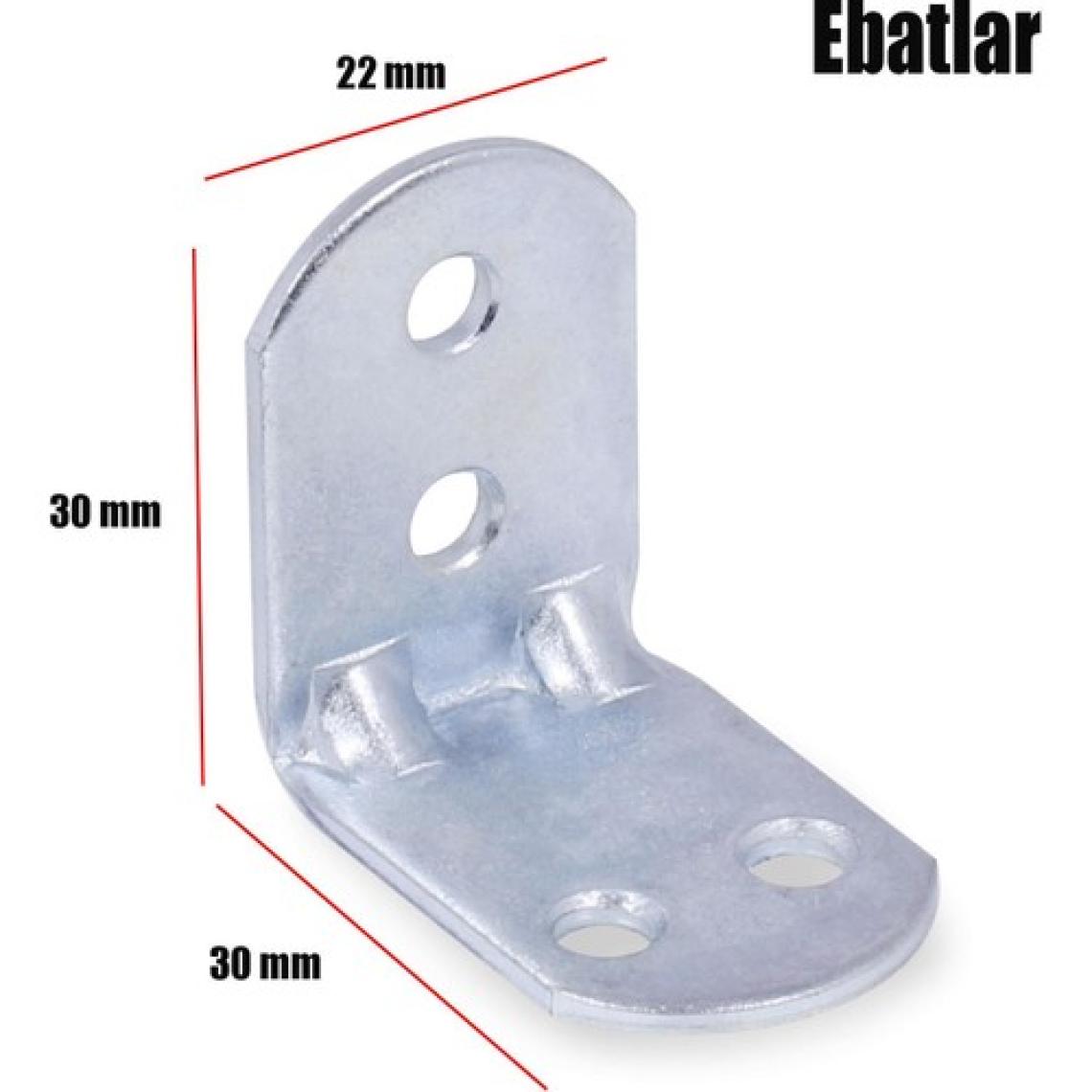 Badem10 Mobilya Dolap Köşe Bağlantı Sabitleme L Demir Gönye 30x30x22 mm (10 ADET)