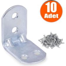 Badem10 Mobilya Dolap Köşe Bağlantı Sabitleme L Demir Gönye 30x30x22 mm (10 ADET)