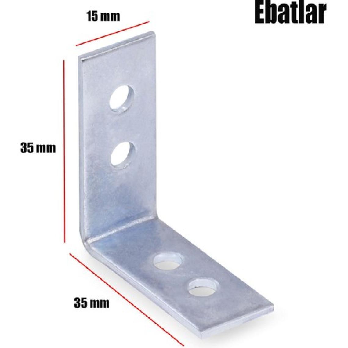 Badem10 Mobilya Dolap Köşe Bağlantı Sabitleme L Demir Gönye 35x35x15 mm (10 ADET)