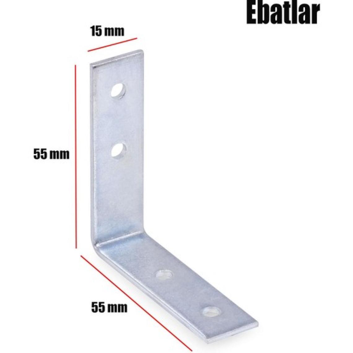 Badem10 Mobilya Dolap Köşe Bağlantı Sabitleme L Demir Gönye 55x55x15 mm (10 ADET)