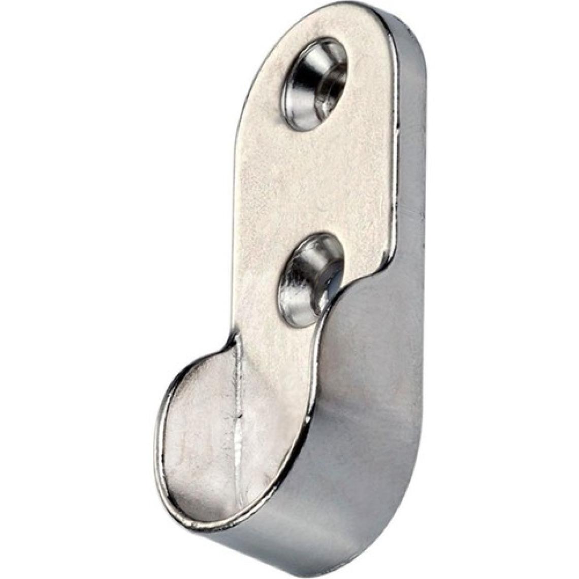 Badem10 Oval Boru Askı Flanşı Krom Dolap İçi Elbise Askı Aparatı Elemanı (2 Adet)