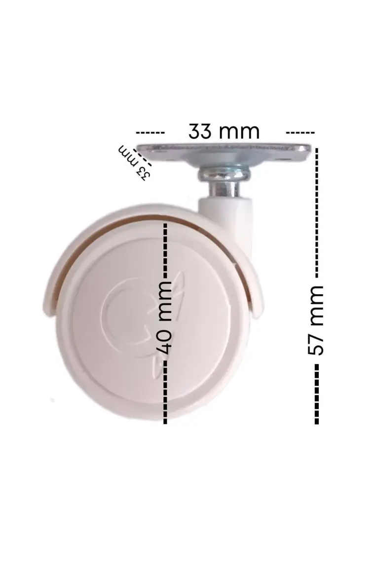 Adem Koç Plastik Oynak Tablalı Dolap Sehpa Masa Ayağı Mobilya Tekerleği 40 mm Polyemid (4 Adet)
