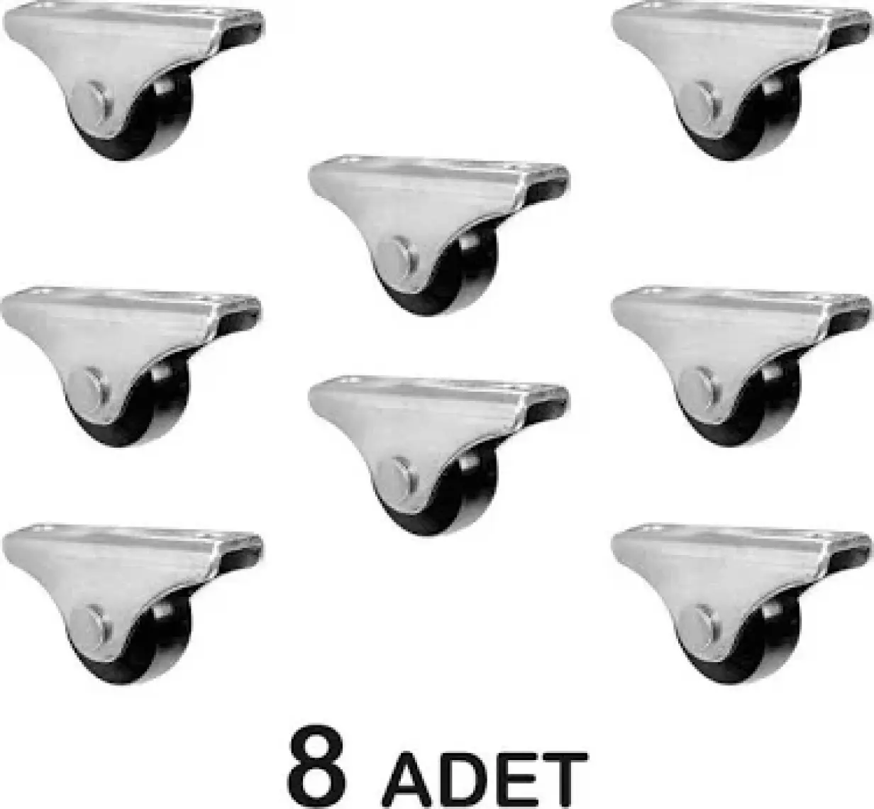 Burak Teker Sabit Mini Tekerlek Siyah ( 8 Adet )