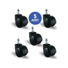 5 Adet Ec03Gmkm50, Pimli Mobilya Tekerleği Koltuk Tekeri, Çap:50, 5Li Set, Geniş Tip