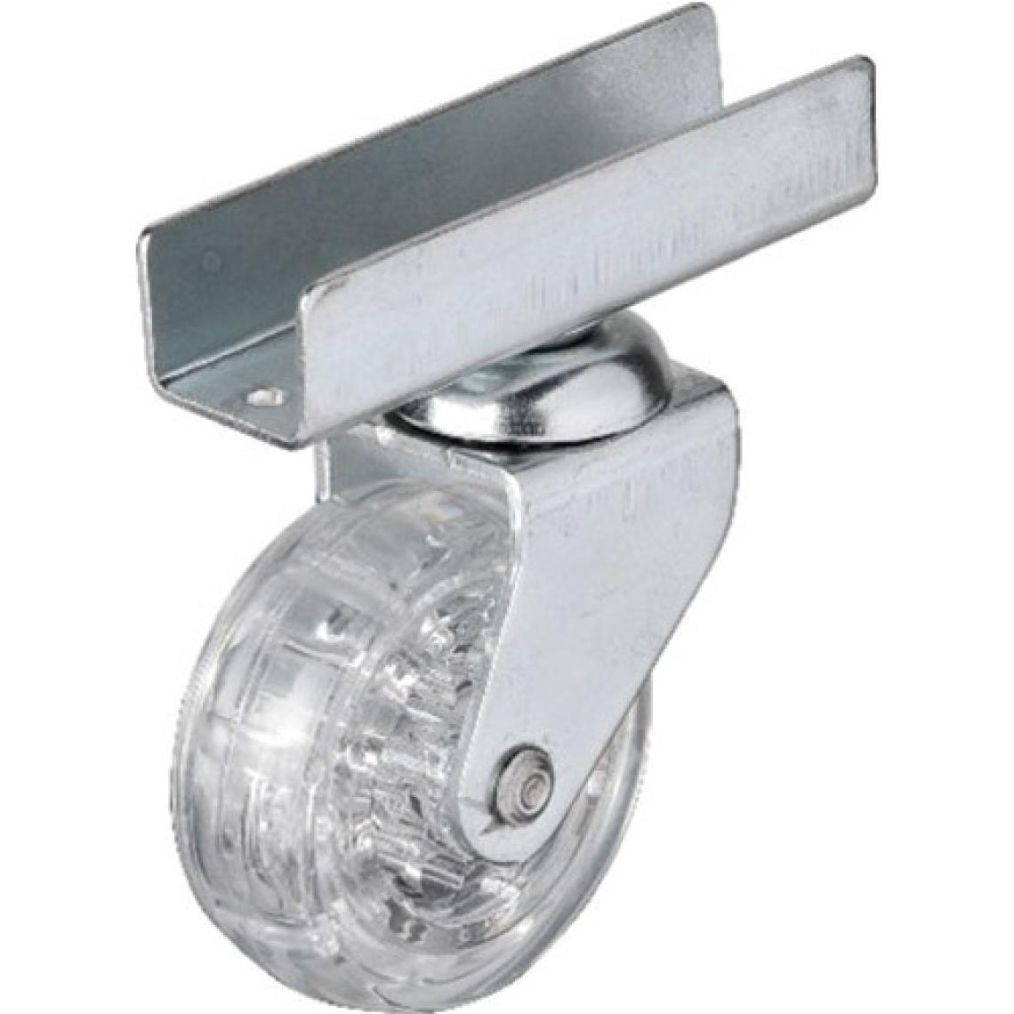 Hts 327 - 50X20 mm Şeffaf Makaralı Uzun U Tablalı Teker 4 Adet