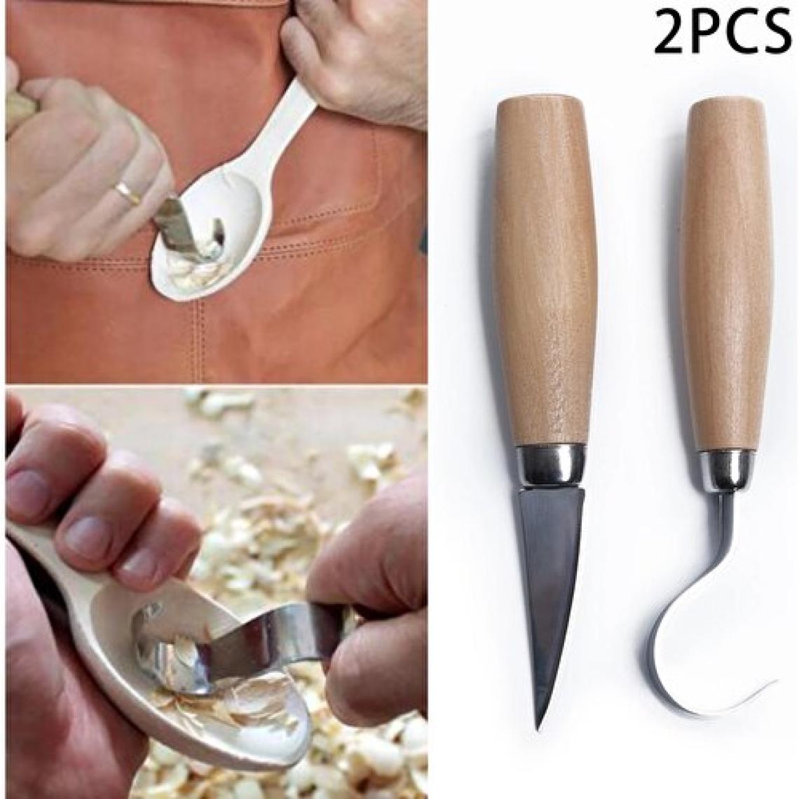 Rox Wood 4505 Ahşap Kaşık Kuksa Oyma Bıçak Seti 2 Parça