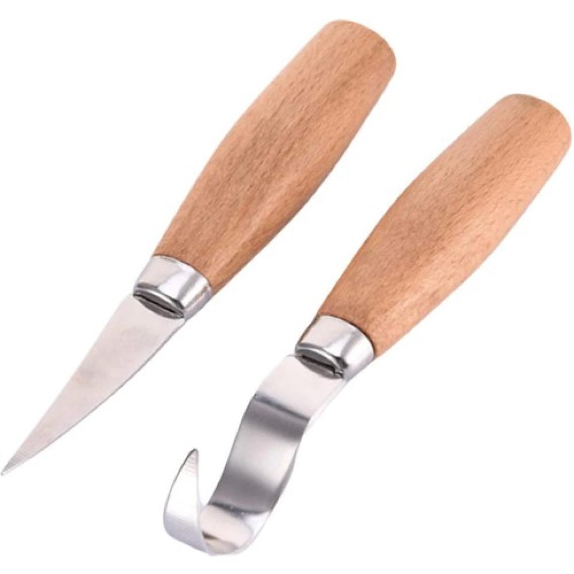 Rox Wood 4505 Ahşap Kaşık Kuksa Oyma Bıçak Seti 2 Parça