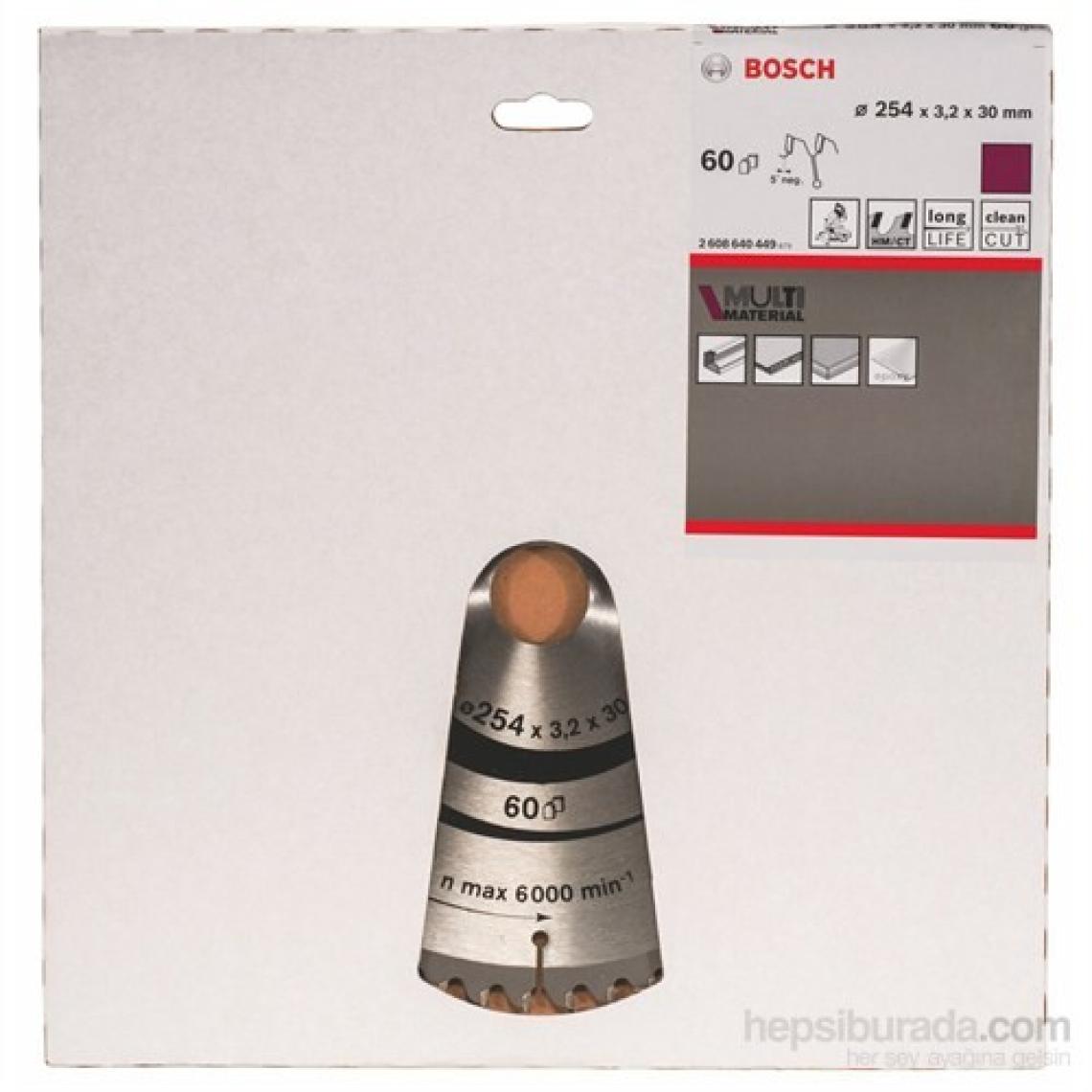Bosch  - Çoklu Malzeme İçin Daire Testere Bıçağı - 254 X 30 X 3,2 Mm, 60 Diş