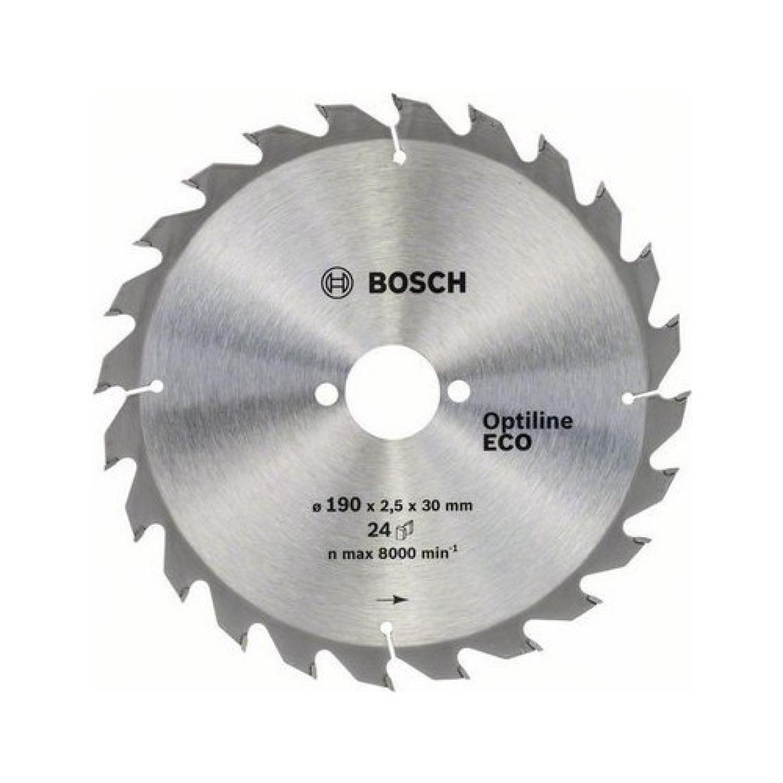 Bosch Optiline Eco Serisi Ahşap için Daire Testere Bıçağı 190*30 mm 24 Diş (2608644376)