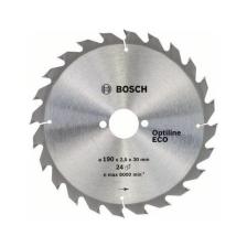 Bosch Optiline Eco Serisi Ahşap için Daire Testere Bıçağı 190*30 mm 24 Diş (2608644376)