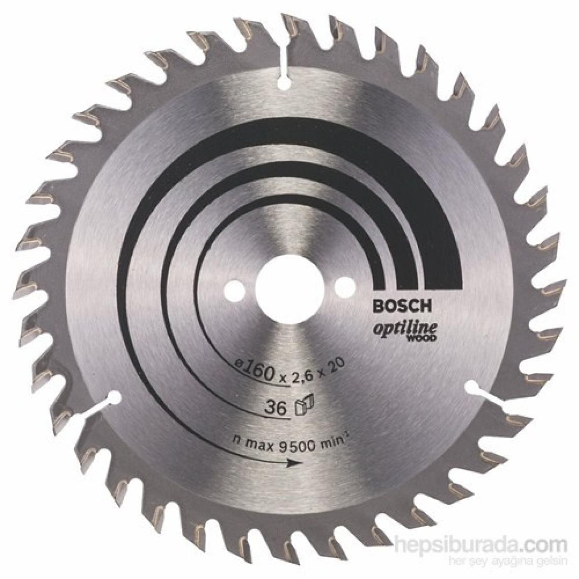 Bosch  - Optiline Serisi Ahşap İçin Daire Testere Bıçağı - 160 X 20/16 X 2,6 Mm, 36 Diş