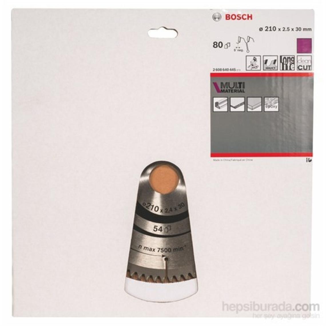 Bosch  - Çoklu Malzeme İçin Daire Testere Bıçağı - 210 X 30 X 2,5 Mm, 80 Diş