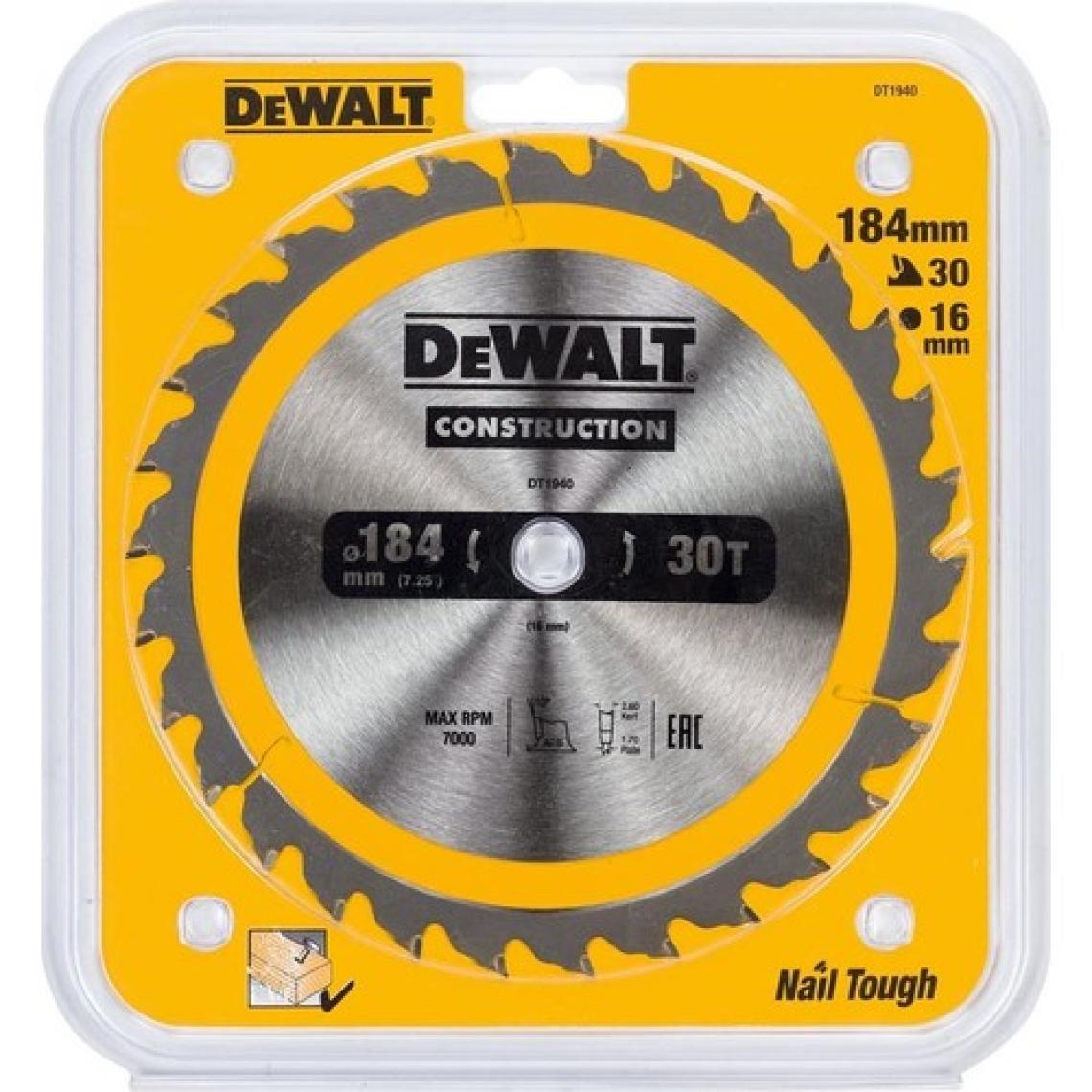 Dewalt DT1940-QZ 184X16 MM 30 Diş Elmas Testere