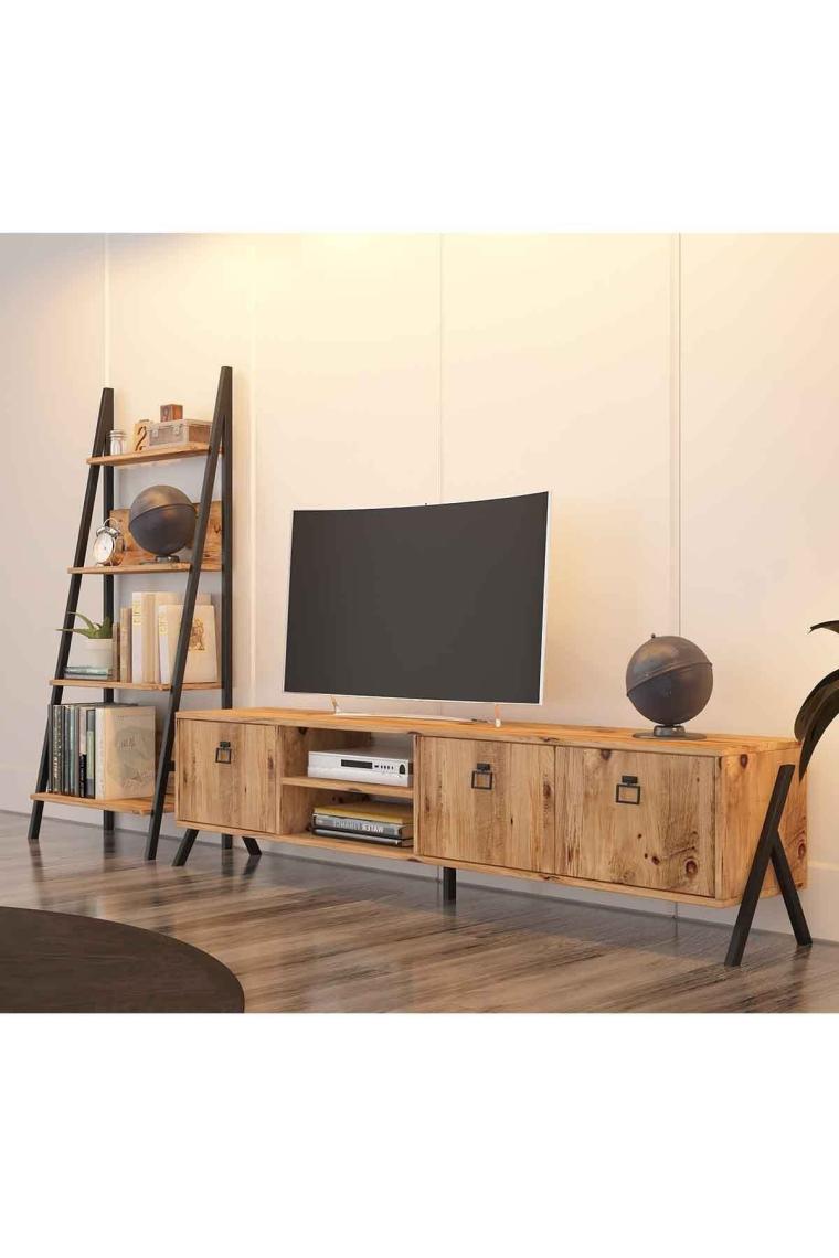 Yanke Tv 180 Atlantik Çam + Kitaplık