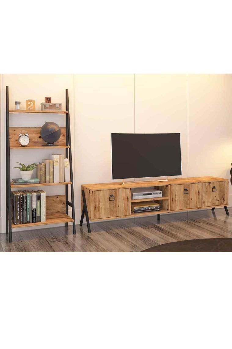 Yanke Tv 180 Atlantik Çam + Kitaplık
