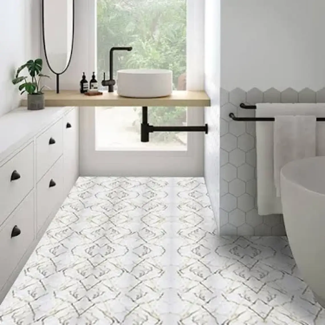 Tink Kendinden Yapışkanlı Sarı Çizgili Desenli Pvc Panel 41X62 cm (4 Adet) 1 M²