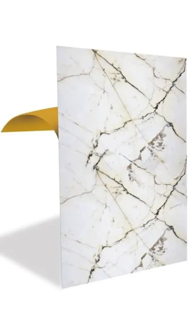 Tink Kendinden Yapışkanlı Sarı Çizgili Desenli Pvc Panel 41X62 cm (4 Adet) 1 M²