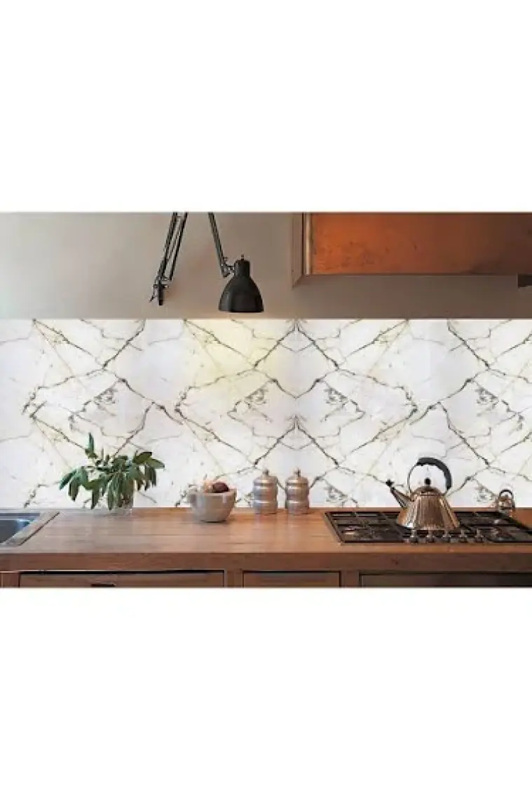 Tink Kendinden Yapışkanlı Sarı Çizgili Desenli Pvc Panel 41X62 cm (4 Adet) 1 M²