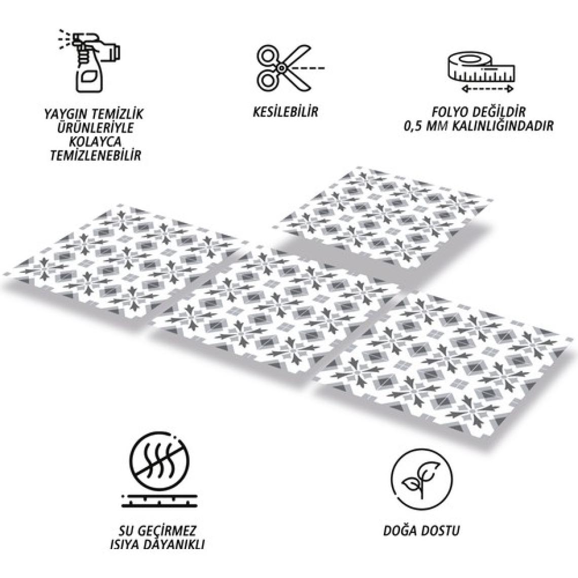 Tink Kendinden Yapışkanlı Mutfak Banyo Kaplama Geometrik 041 Desenli Pvc Karo 30x30 cm 11 Adet 1m2