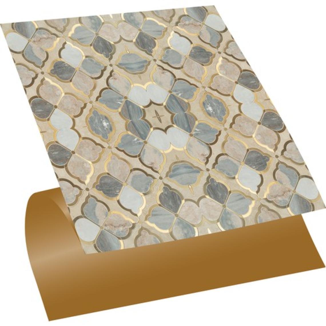 Tink Kendinden Yapışkanlı Gold Çiçek Desenli Pvc Karo 30x30 cm 11 Adet 1m2