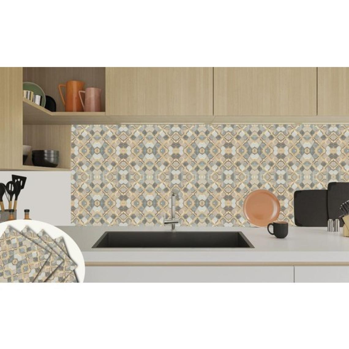 Tink Kendinden Yapışkanlı Gold Çiçek Desenli Pvc Karo 30x30 cm 11 Adet 1m2