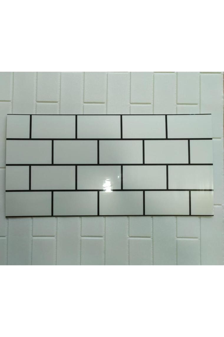Renkli Duvarlar 60X30CM Shiny Beyaz Tuğla Desen Kendinden Yapışkanlı Karavan Prefabrik Banyo Wc Duvar Kaplama Paneli