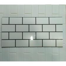 Renkli Duvarlar 60X30CM Shiny Beyaz Tuğla Desen Kendinden Yapışkanlı Karavan Prefabrik Banyo Wc Duvar Kaplama Paneli