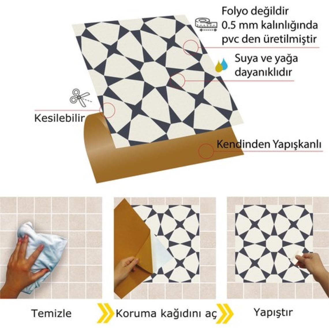 Tink Kendinden Yapışkanlı Yıldızlı Desenli Pvc Karo 30x30 cm 11 Adet 1m2