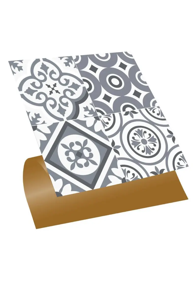 Tink Kendinden Yapışkanlı Banyo Kaplama Geometrik 010 Karma Desenli Pvc Karo 30x30 cm 11 Adet 1m2