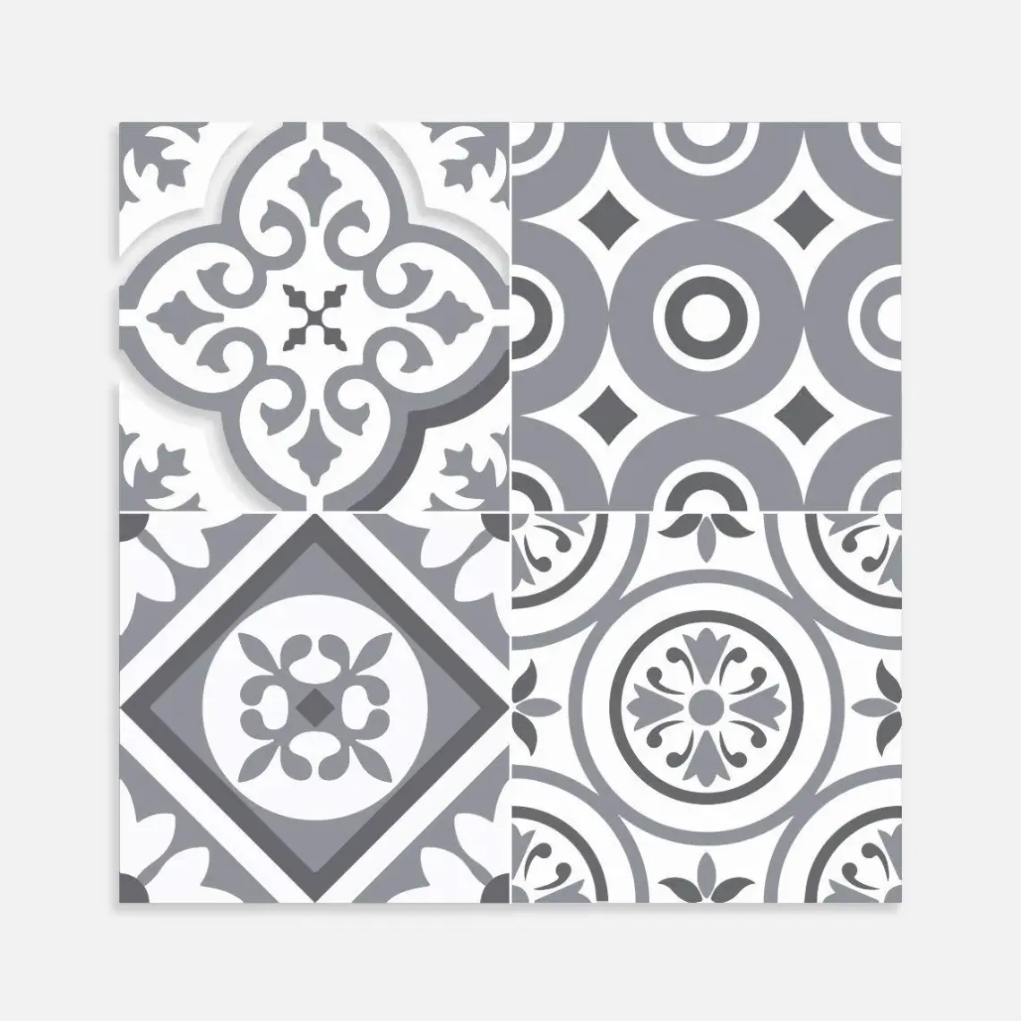 Tink Kendinden Yapışkanlı Banyo Kaplama Geometrik 010 Karma Desenli Pvc Karo 30x30 cm 11 Adet 1m2
