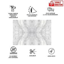Tink Kendinden Yapışkanlı Gri Ağ Mermer Desenli Pvc Panel 41x62 Cm 4 Adet 1 M²