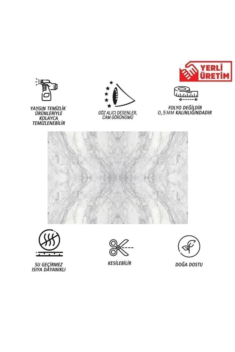 Tink Kendinden Yapışkanlı Gri Ağ Mermer Desenli Pvc Panel 41x62 Cm 4 Adet 1 M²