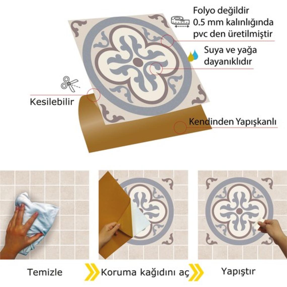 Tink Kendinden Yapışkanlı Alaska 01 Desenli Pvc Karo 30x30 cm 11 Adet 1m2