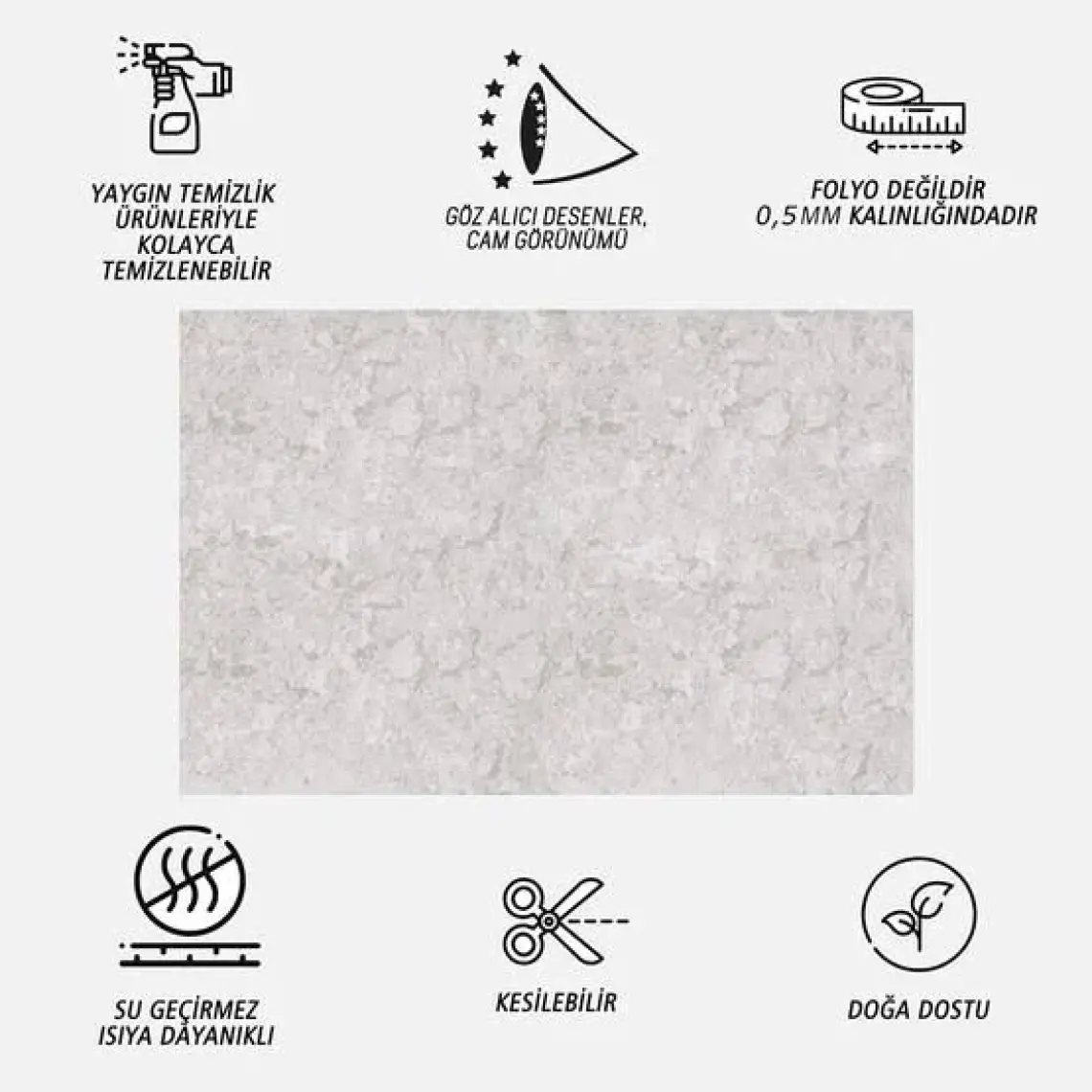 Tink Kendinden Yapışkanlı Gri Lekeli Desenli Pvc Panel 41X62 cm (4 Adet) 1 M²