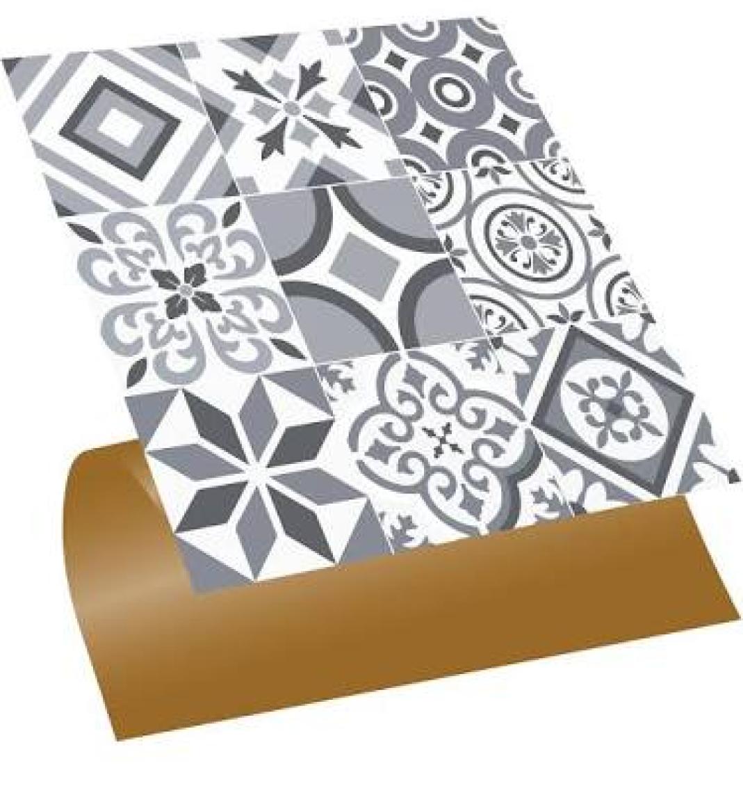 Tink Kendinden Yapışkanlı Mutfak Geometrik 019 Karma Desenli Pvc Karo 30X30 cm (11 Adet) 1m2