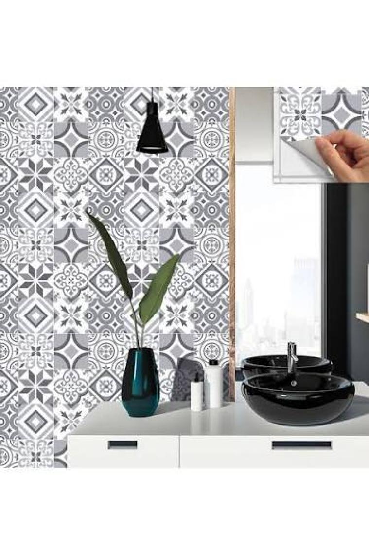 Tink Kendinden Yapışkanlı Mutfak Geometrik 019 Karma Desenli Pvc Karo 30X30 cm (11 Adet) 1m2
