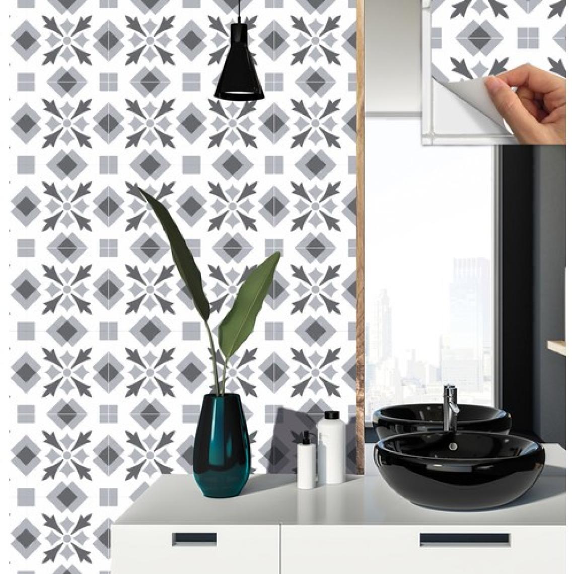 Tink Kendinden Yapışkanlı Mutfak Banyo Kaplama Geometrik 032 Desenli Pvc Karo 30x30 cm 11 Adet 1m2