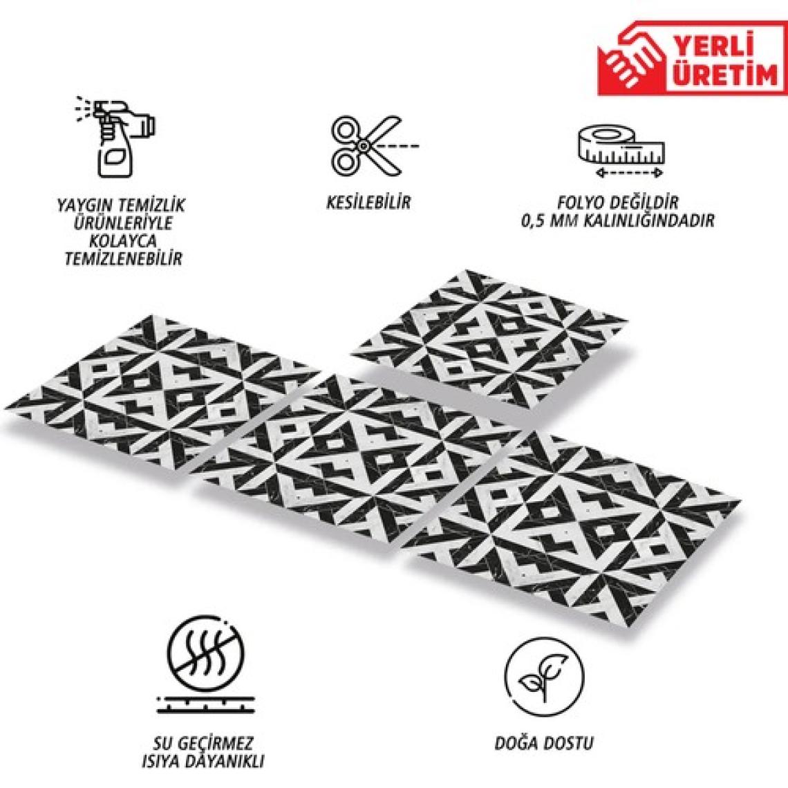 Tink Kendinden Yapışkanlı Mermer 008 Desenli Pvc Karo 30X30 cm (4 Adet) 0,36 M2