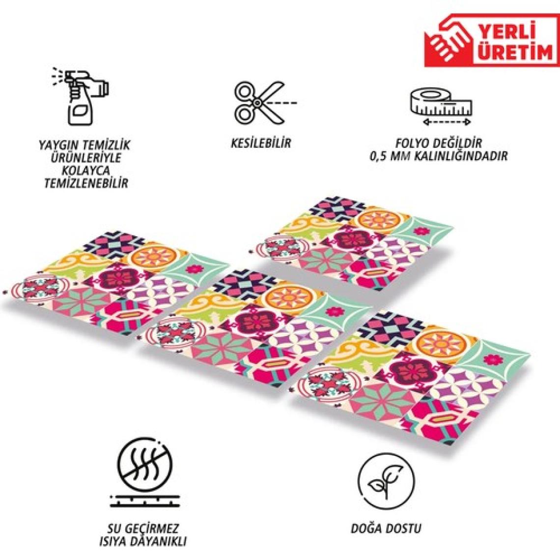 Tink Kendinden Yapışkanlı Colorful Desenli Pvc Karo 30x30 cm 4 Adet 0,36 M2