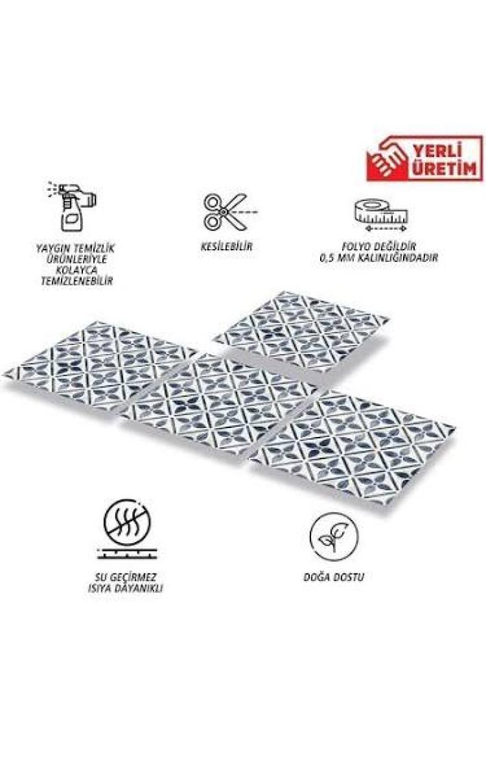 Tink Kendinden Yapışkanlı Serenıty Desenli Tezgah Arası Kaplama Pvc Karo 30x30 cm 11 Adet 1m2